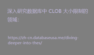 深入研究数据库中 CLOB 大小限制的领域：